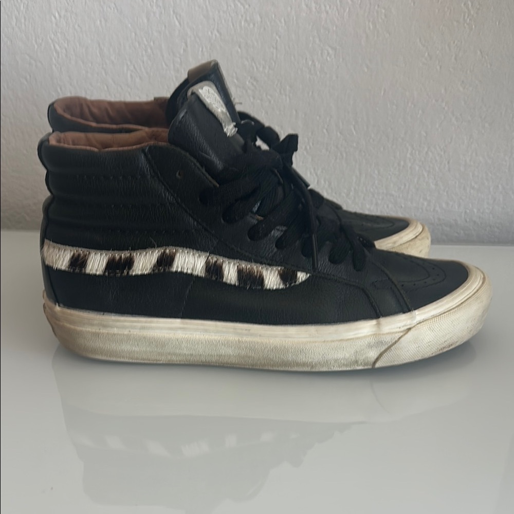 Vans Vault limited Black High-Top Sneakers with Animal Print Accent